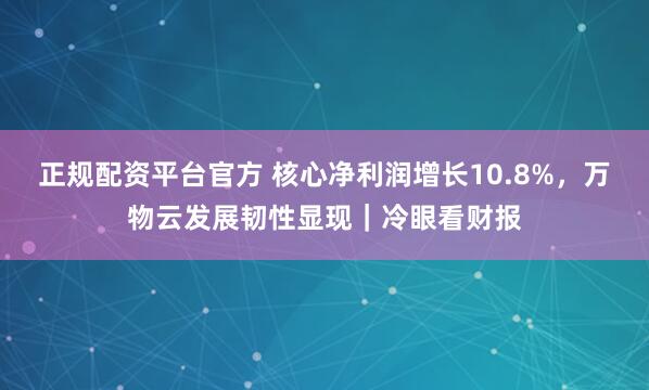 正规配资平台官方 核心净利润增长10.8%，万物云发展韧性显现｜冷眼看财报
