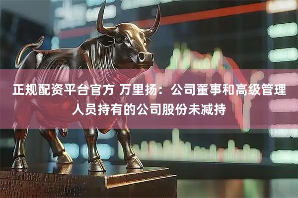 正规配资平台官方 万里扬：公司董事和高级管理人员持有的公司股份未减持